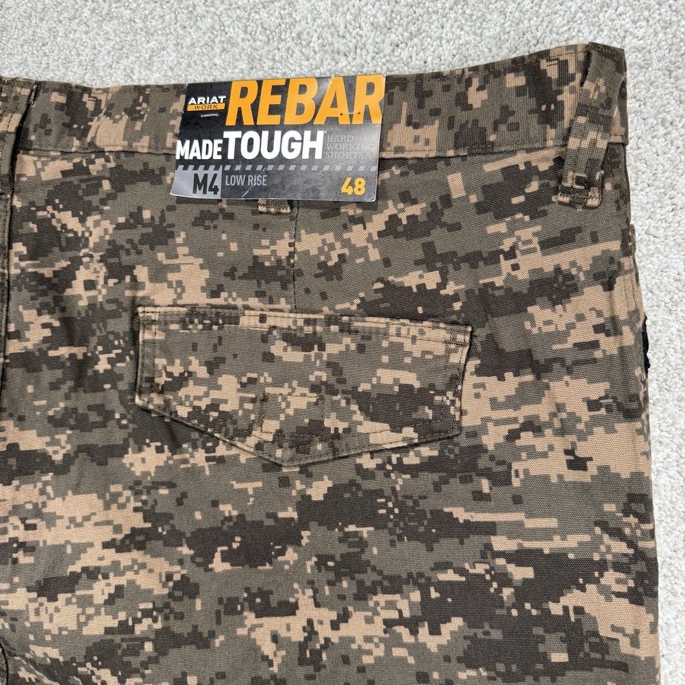 NEW Ariat Men's Work Rebar Made Tough Cargo Shorts M4 Green Digi‎ Camo 48